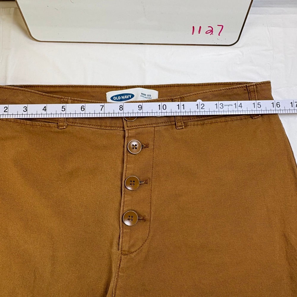 Old Navy Womens Extra High Rise‎ Wide Leg Cropped Pants Bourbon Brown Size 10 - Picture 8 of 11